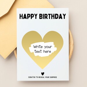 Carte à gratter surprise pour lui ou elle, cadeau pour enfants et adultes, bon d'achat personnalisé, message secret caché