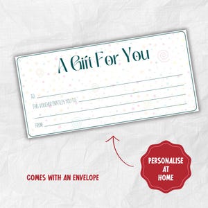 Love Gift Voucher, Surprise Gift Certificate, Gift Surprise Voucher, Personalised Gift Card, A Gift for You Voucher