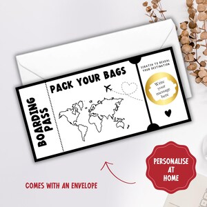 Carte d'embarquement utile, Révélation surprise pour les fêtes, Expérience surprise avec une carte-billet, Carte-cadeau pour les occasions spéciales, Cadeaux pour un anniversaire