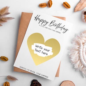 Bon d'échange personnalisé, carte à gratter surprise pour homme, cadeau pour enfants et adultes, message secret caché