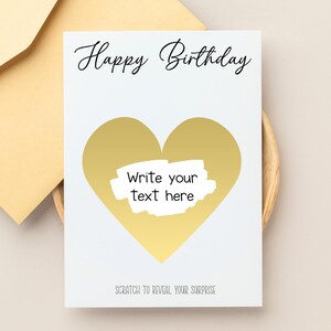 Coupon d'expérience, cadeau pour enfants et adultes, message secret caché, bon d'achat personnalisé, carte à gratter surprise pour lui/elle