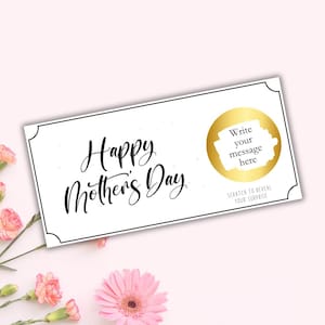 Carte à gratter surprise pour maman, carte-cadeau personnalisée pour la fête des mères, bon cadeau, gratter et révéler une surprise pour la fête des mères
