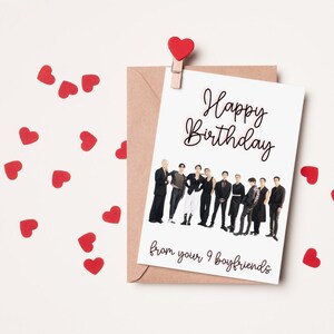 Fan de K-Pop d'anniversaire, carte faite main avec vos idoles de K-Pop préférées, Carte d'amateur de K-Pop, Amateur de SF9, Carte d'anniversaire Kpop, Kdrama, Cadeaux K-Drama