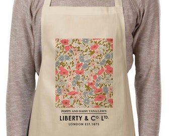 Liberty of London apron, Art apron, Textiles art gift, Classic English art, William Morris kitchen, Floral apron, London apron, V&A, Liberty