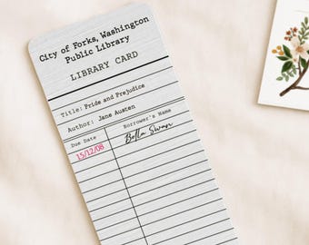 Twilight book Bookmark, fantasy Book Lover Gift, Library card Bookmark, Edward Bella, Bookish Accessory, vampire movie bookmark, Bella Swan