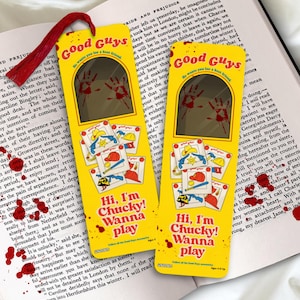 Marcapáginas de Chucky, marcapáginas de terror de Chucky, regalo para fans del cine de terror