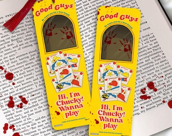 Child’s Play bookmark, Chucky doll Horror Bookmark, Horror movie fan gift for movie buff