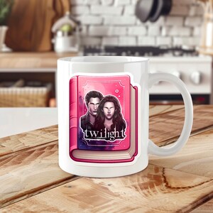 Twilight Mug Bella and Edward Mug Twilight gifts Twilight book page antique book famous couples fairytale mug Vampire mug Horror gothic book