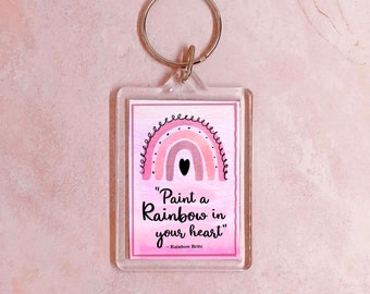 Rainbow Brite Keychain: Positive Quote, Retro 80s Gift