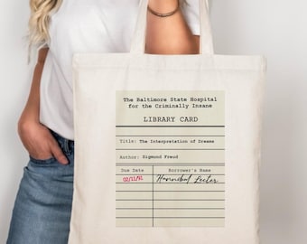Silence of the Lambs tote bag, 90s movie book bag, Hannibal Lecter tote, Psychology student gift, Horror Gothic bag, Movie horror tote
