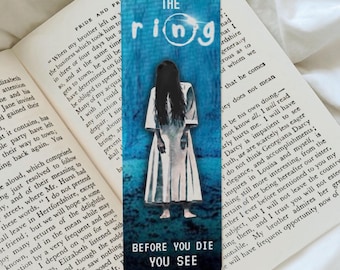 The Ring movie bookmark, Horror movie bookmark, 90s horror gift, Dark horror bookmark, Japanese grunge bookmark, Gothic horror bookmark