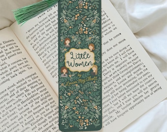 Kleine vrouwen bladwijzer literaire kwast bladwijzer boek minnaar cadeau klassieke roman bladwijzer Louisa May Alcott leesgrage lezer accessoire bladwijzer