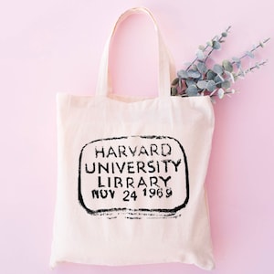 vintage Harvard University Library timbre sac unisexe sac fourre-tout rat de bibliothèque cadeau lecteur livre de bibliothèque cadeau pour amoureux des livres sac étudiant enseignant