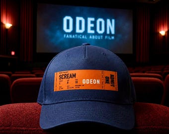 Personalised Cinema Ticket cap, Customised London Movie Ticket hat, Custom Movie Night ticket, Memento, Movie Lover, Custom Cinema Ticket