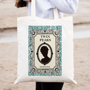 Twin Peaks book movie tote bag 1990s movies 90s gift Laura Palmer diary book david lynch bag vintage book shopping bag