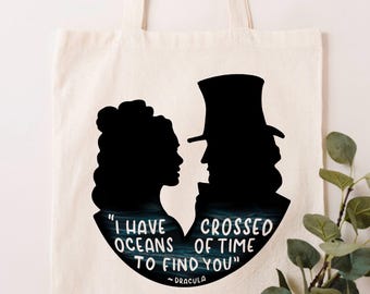 Dracula Book Tote Bag: Gothic Dark Academia Library Bag