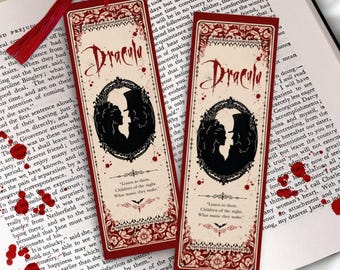 Dracula book Bookmark, Horror Book Lover Gift, Literary Bookmark, Dracula Quote, Bookish Accessory, vampire movie bookmark, gothic horror
