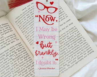 Murder she wrote bookmark, 80s TV show bookish gift, Jessica Fletcher bookmark, Lady cop gift, Detective Series 1980, Nostalgic 80s bookmark