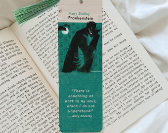 Frankenstein Bookmark  Mary Shelley Literary Bookmark Gothic Book Lover Gift Classic Horror Bookmark  Bookish Tassel Bookmark