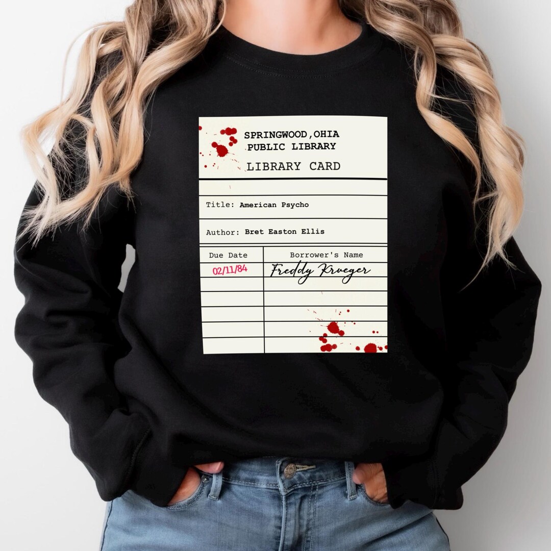 Vintage Freddy Krueger Library Card Sweatshirt Nightmare on Elm Street ...