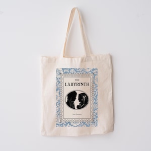 Labyrinth movie Tote bag 1980s movies bag 80s gift Goblin king David Bowie book bag vintage cotton tote movie buff gift