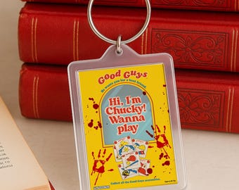 Child’s Play movie keyring, Chucky doll Horror Bookmark, Horror 80s movie fan gift for movie buff
