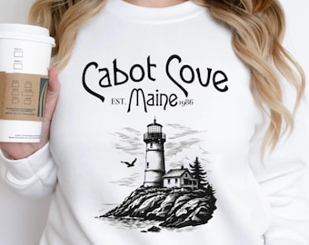 Murder she wrote sweatshirt, Cabot Cove 80s TV show gift, Jessica Fletcher sweater, Lady cop, Detective Series 1980, Nostalgic, lighthouse