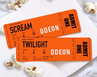 Personalised Cinema Ticket bookmark, Customised London Movie Ticket, Custom Movie Night ticket,  Memento, Movie Lover, Custom Cinema Ticket