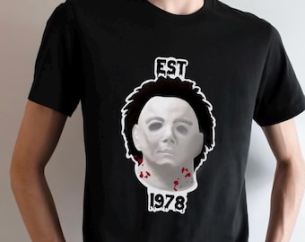 T-shirt film d'horreur Michael Myers : t-shirt slasher rétro