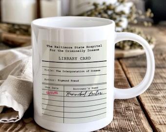 Silence of the Lambs mug, 90s movie book cup, Hannibal Lecter coffee mug, Psychology student gift, Horror Gothic mug, Movie horror mug