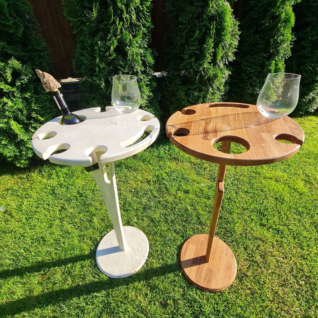Wood Wine Table Buffet Foldable Outdoor Wine Table Picnic Table Wine