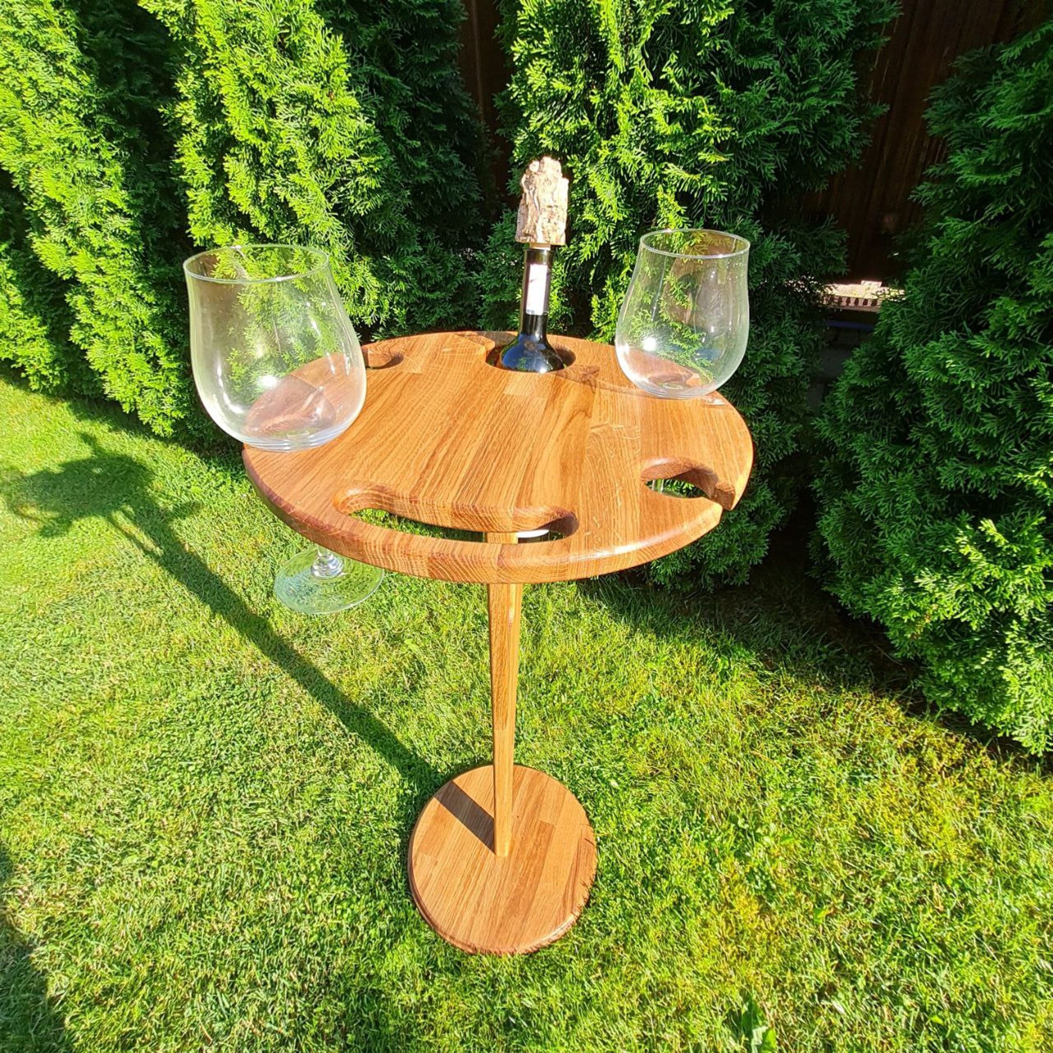 Wood Wine Table Buffet Foldable Outdoor Wine Table Picnic Table Wine Gifts for Wine Lovers Wine