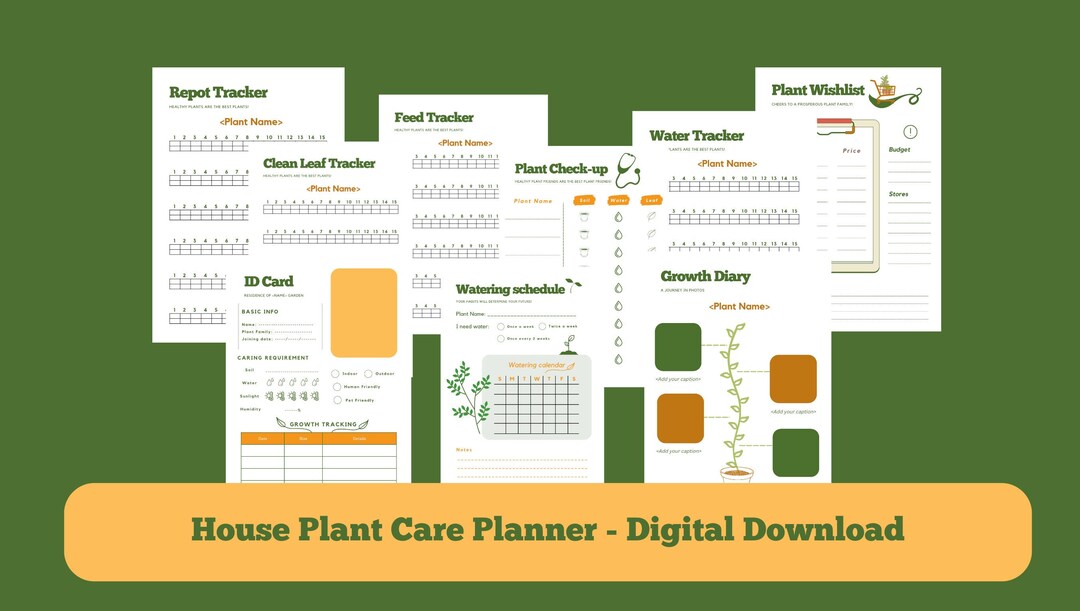 Indoor Plants Care Planner A4 Printable, Digital Plant Care Journal, Houseplants Gardening ...