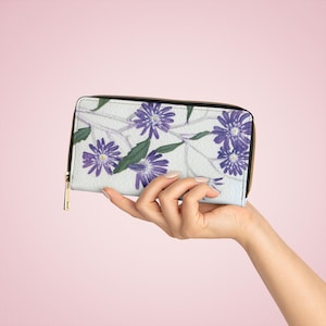Zipper Wallet, Australian Olearia Vegan Leather Card Holder, Cash Purse