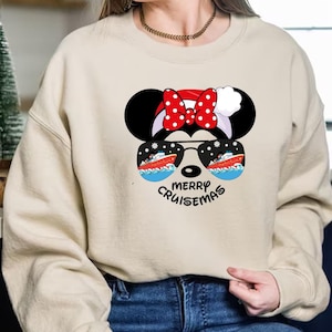 Camiseta "Feliz Navidad en el Crucero", sudadera "Crucero Navideño de Disney", camiseta "Viaje en Crucero Navideño de Mickey", camiseta "Crucero Navideño de Disneyland"