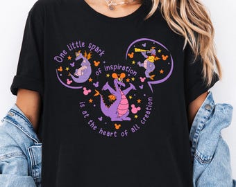 Disney Figment Shirt, Purple Dragon T-Shirt, One Little Spark of Inspiration Shirt, Epcot Trip Gift Shirt, Disneyland Family Vacation Tee