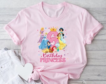 Disney Birthday Princess Shirt, Disney Birthday Girl Shirt, Cinderella Birthday Shirt, Snow White Birthday Shirt, Disney Ariel Birthday Tee