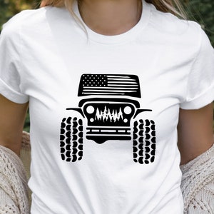 Off Road Driving American Flag T Shirt For Jeep 4x4 Drivers Off Road Driving American Flag T Shirt For Jeep 4x4 Drivers