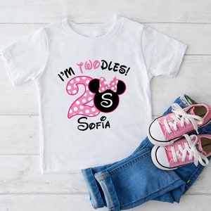 I&#39;m Twodles Disney Birthday Girl Tee, Minnie Second Birthday Queen T-shirt, Disney Two Years Old Shirt, Disneyland 2&#39;nd Birthday Trip Gift