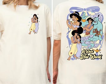 Camiseta de Disney Jasmine y Aladdin, camiseta de pareja de viaje a Disney, camiseta de regalo de alfombra voladora de Disney, camiseta de vacaciones familiares a juego en Disneyland