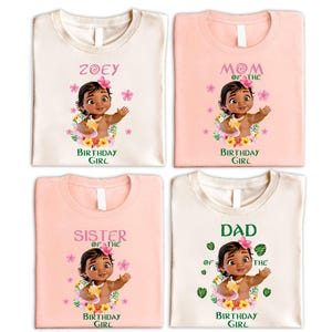 Disney Baby Moana Birthday Girl Shirt, Princess Moana Birthday Girl Gift, Disney Family Matching Birthday T-shirt, Disney Queen Birthday Tee