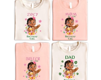 Disney Baby Moana Birthday Girl Shirt, Princess Moana Birthday Girl Gift, Disney Family Matching Birthday T-shirt, Disney Queen Birthday Tee
