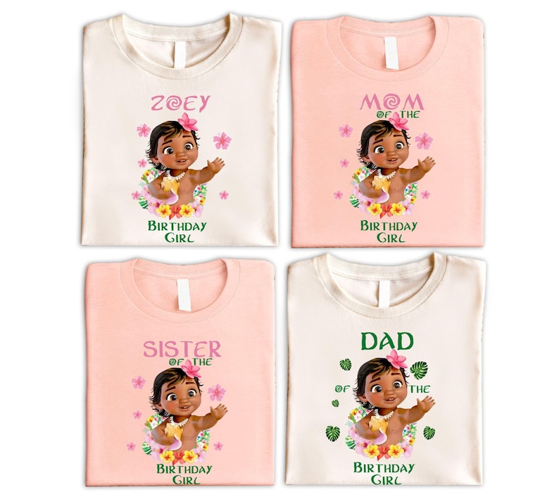 Disney Baby Moana Birthday Group Shirt, Princess Moana Birthday Girl Gift Shirt, Disney Family Matching Bday Shirt, Wdw Birthday Trip Tee