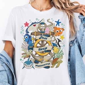 Disney Finding Dory Just Keep Swimming Shirt, Finding Nemo Characters T-Shirt, Disney Trip Gift Tee, Disneyland Vacation Matching Shirt
