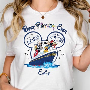 Disney Cruise Best Birthday Ever Tee, Mickey Friends Cruise Custom Birthday T-Shirt, Disneyland Cruise Vacation Birthday Party Gift Tee