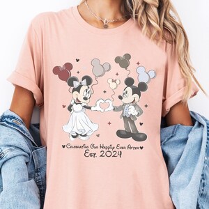 Mickey & Minnie Celebrating Our Happily Ever After Shirt, Custom Disney Anniversary T-shirt, Disneyland Honeymoon Trip Tee, Hubby Wife Tee