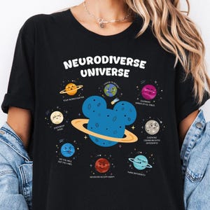 Neurodiverse Universe Shirt, Space Theme Support Autism Awareness T-Shirt, Autism Acceptance Shirts, Autism Family Support Matching Tee
