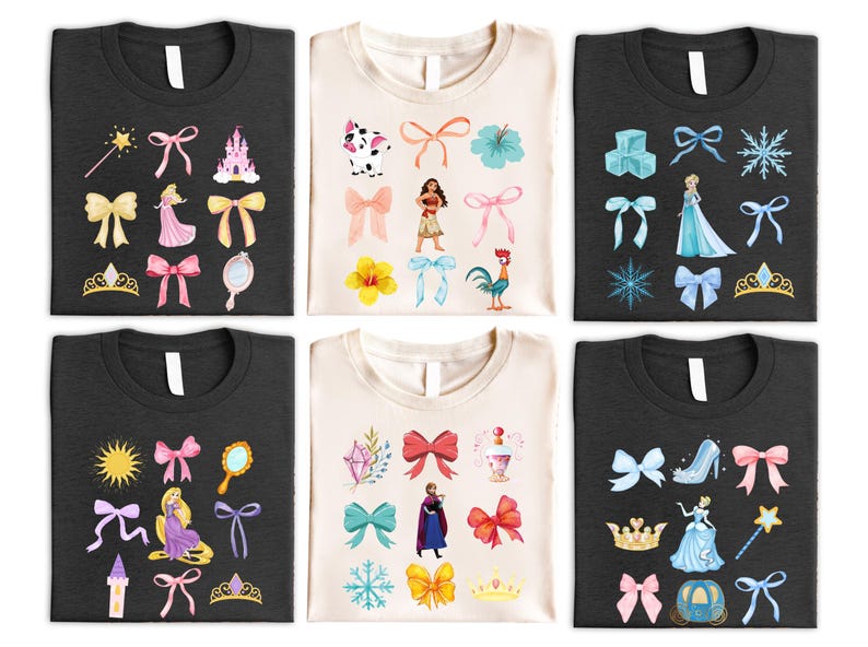 Disneyland Prinsessan Coquette T-shirt, Snövit T-shirt, Askungen T-shirts, Rapunzel, Prinsessan Ariel T-shirts, Prinsessan Jasmine, Flickresepresent bild 4