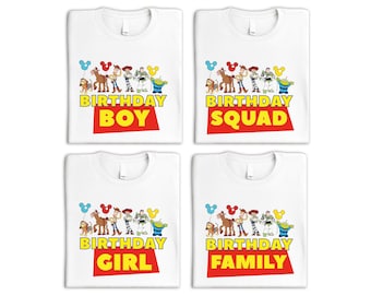 Koszulka urodzinowa dla chłopca i dziewczynki z filmu „Toy Story”, koszulka urodzinowa dla całej rodziny z Disneya, koszulka urodzinowa z ekipy Pixara, koszulka urodzinowa z szeryfem Woodym i Jessie