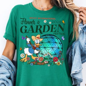 Donald Duck Epcot International Shirt, Mickey Friends Blumen- und Gartenfest-Gruppen-T-Shirt, Disney Epcot T-Shirt, Disneyland Familienausflug T-Shirt